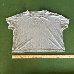 lululemon athletica Light Gray Short Sleeve Crop Top Tee Medium